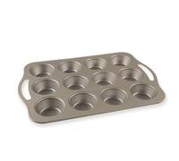 Nordic Ware Padella per muffin in acciaio senza PFOA, argento, 12 cavità