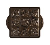 Nordic Ware Stagional Squares Pan, teglia 3D in alluminio pressofuso, tortiera per ciambelle con motivo autunnale, stampo per torta di alta qualità prodotto negli Stati Uniti, colore: bronzo