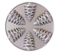Nordic Ware Stampo Evergreen per mini torte NW 94548 Alluminio pressofuso, Argento, Prodotto USA
