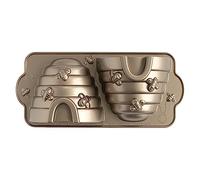 Nordic Ware Stampo per torta a forma di alveare, in alluminio pressofuso 3D, stampo per ciambelle con motivo ape, stampo per torta di alta qualità, realizzato negli Stati Uniti, colore: oro, capacità