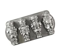 Nordic Ware - Stampo per torta Nutcracker, lo Schiaccianoci, Capacità 6 Tazze, colore Argento