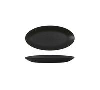 Nordic Wind - Piatto profondo ovale ultra grande, in pietra nera, 30,5 cm, colore: nero puro