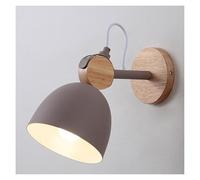 Nordic Wood Bedroom Wall Sconce Simple Iron Hallway Mount Lights E26/E27 Base Living Room Lamps for Girl Boy Study Hotel Bedside