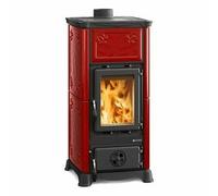 Stufa a Legna EMILIANA 7112600 Bordeaux 6,5 Kw rivestimento in Maiolica Adatto per Stanze Fino 186 m3 profonditÃ 490 mm