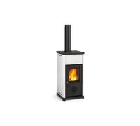 LA NORDICA TEA 5.0 STUFA A LEGNA 7,0 kW 201 m3 RISCALDABILI 5 STELLE A+ BIANCO