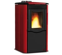 NORDICA EXTRAFLAME - Stufa a Pellet Rosy Rivestimento in Acciaio e Top in Maiolica Potenza Termica Nominale 5 kW Colore Bordeaux