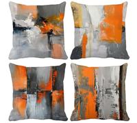 Nordico Federe Cuscini Divano 40x40 Cuscini da Esterno Morbido Set di 4 Arte astratta Cushion Covers per Camera da Letto Soggiorno Divano Primavera Estate Esterno Giardino Decorativi Regalo d17-V