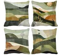 Nordico Federe Cuscini Divano 50 x 50 Cuscini per Divano Set di 4 Paesaggio Outdoor Cushions Morbido Decorative Pillows per Camera da Letto Soggiorno Sofa Primavera Estate Esterno Giardino Panca d2-F