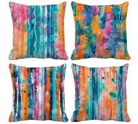Nordico Federe Cuscini Divano 50x50 Cuscini da Esterno Morbido Set di 4 Arte astratta Cushion Covers per Camera da Letto Soggiorno Divano Primavera Estate Esterno Giardino Panca Decorativi Regalo d1-2