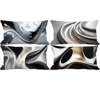 nordico Federe Cuscini Divano 70x90 Set di 4 Astratto Cuscini per Divano Esterno Impermeabili Morbido Rettangolo Cushion Covers per Camera da Letto Estate Giardino Decorazione Della Casa -b2700l