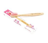 Nordics Organic Care Spazzolino da denti ecologico per bambini, in bambù con setole rosa
