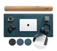 Nordik - Tappetino da Scrivania in Feltro e Pelle Vegana, 89 x 43 cm, Organizer per Documenti e Protezione Scrivania Antiscivolo