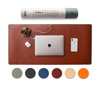 Nordik - Tappetino da scrivania in pelle con organizer per cavi, 89 x 43 cm, tappetino per mouse esteso di alta qualità, per accessori per casa e ufficio, antiscivolo, in pelle vegana, tappetino per