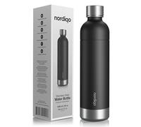 Nordiqo Bottiglia 1L Acciaio Inox | Compatibile con Aarke, Sodastream Art, Duo, Enso, Terra & Gasatori Acqua | Senza Scadenza/Plastica | Anti-Perdite | Lavabile Lavastoviglie
