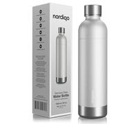 Nordiqo Bottiglia 1L in Acciaio Inox | Compatibile con Sodastream Art, Duo, Enso, Terra, Aarke | Senza plastica | Antiperdita | Lavabile in lavastoviglie | Riutilizzabile