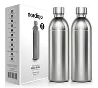 Nordiqo Bottiglia Inox 1.3L per Aarke Carbonator 3 & SMEG, 2 Pezzi