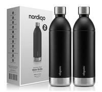 Nordiqo Bottiglia Inox 1.3L per Aarke Carbonator 3 & SMEG, 2 Pezzi