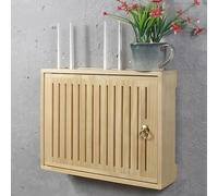 Nordivo Copri Scatola WiFi da Parete, Scatola Porta Router Wireless, Mensola in Legno per Router, Armadietto Router Casa e Ufficio(Brown,L49.5 * 32cm/19.4 * 12.5in)