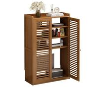 Nordivo Scatola Porta Router da Terra Modem, Armadietto WiFi Router, Mensola a Doppio Livello, Copri e Soluzione di Stoccaggio per Spazi Ordinati(Brown,H97cm/38in)