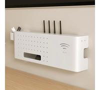 Nordivo Scatola Porta Router WiFi da Parete, Copri Router Wireless, Gestione Cavi, Mensola per Parete, Armadietto Router per Casa, Ufficio, Soggiorno(White,L60*20cm//15.7 * 7.8in)