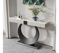 Nordivo Tavolo Consolle con Contenitore, Tavolo Ingresso Stretto con Due Cassetti, Tavolo Dietro Divano, Base Decorativa in Acciaio al Carbonio, Tavolino Rettangolare per Ingresso(Black b,80cm/31in)