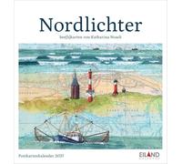 Nordlichter - See(h)karten Postkartenkalender 2027: Kleiner Kalender im Format 16 x 17 cm mit Meer-Illustrationen von Katharina Noack auf alten Seekarten