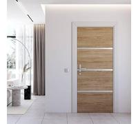 NORDLINGER PRO Kit ristrutturazione porta arredamento rovere e profili grigio alluminio adesivo