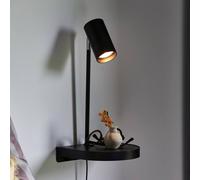 Nordlux Applique Cody, con mensola e porta USB, nero Nordlux