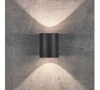 Nordlux Applique da esterni LED Canto 2, nera, 10 cm, luce verso l'alto/verso il basso, Nordlux