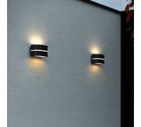 Nordlux Applique da esterno Sibelis, up/down, nero, plastica, E27 2418311003