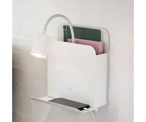 Nordlux Applique Roomi con mensola e USB, bianco Nordlux