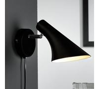Nordlux Applique Vanila, interruttore, cavo a spina, nero Nordlux