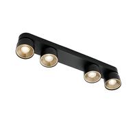 Nordlux Brocca 4 spot per interni in metallo nero, GU10 4 x 10 W, facile da montare, per camera da letto, soggiorno, cucina, ufficio, comodino o studio. IP20, classe 2 (doppio isolamento)