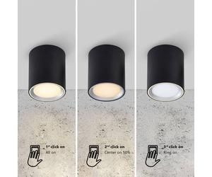 Nordlux Downlight LED Fallon long 3-step-dim nero/acciaio Nordlux