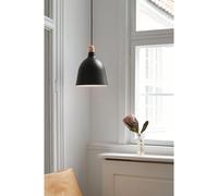 Nordlux Lampada a Sospensione Moku Nero + Legno Rotondo Ø29cm Max. 60W E27