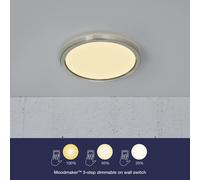 Nordlux LED Applique Plafoniera Oja Nichel Ø30cm 14,5W 3000K/4000K Dimmerabile [EEK: E]