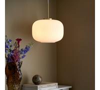 Nordlux Lampada a sospensione Milford, opale/ottone, Ø30cm Nordlux