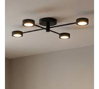 Nordlux Plafoniera Clyde Flex, a 4 luci, 2 montanti, nero Nordlux