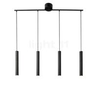 Nordlux Lampada a sospensione Vico, a 4 luci, lunga, in metallo, nera Nordlux