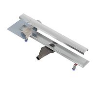 Nordona Canalina doccia Complete Basic 60 cm - ultra piatta, in acciaio inox, scarico centrale, con copertura classica, filtro raccoglicapelli efficace e installazione a basso profilo