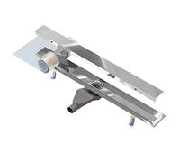 Nordona Canalina doccia Complete Basic HG 80 cm - ultra piatta, in acciaio inox, scarico centrale, copertura classica lucida, scarico doccia lineare