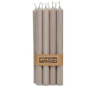 Nordring 8 candele a bastoncino rustiche grigio caldo 2,2 x 18 cm di altezza colorate in massa certificate RAL