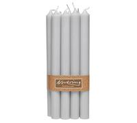 Nordring Set di 8 candele a stelo Rustik grigio chiaro - 2,2 x 25 cm di altezza - Colorate nella massa - Certificate RAL