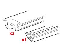 LM0A Set 3 Gomme Per Una Barra Kargo-Plus - L = 180 Cm