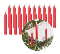 Nordstern Candele per albero di Natale Rosse confezione da 20 pezzi - Candele per l'albero di Natale, o trenino di compleanno - Candele di Natale, candele a piramide 10 x 1,25 cm
