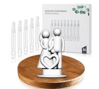 Nordstern Set di 36 bolle di sapone liquido per coppia di sposi, con manico per sposi e sposi, come regalo per gli ospiti e decorazione per matrimoni, matrimoni dorati, fidanzamenti