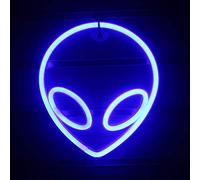 Nordstylee Alien Neon Segni a Led Alien Night Lights per il regalo dei bambini, festa di compleanno, Natale, gioco, ufficio, decorazione da parete per feste, regalo di colore blu