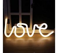Nordstylee - Lampada al neon con scritta Love, luci notturne a LED per bambini, lampada decorativa da parete, per compleanno, Natale, matrimonio (bianco caldo)