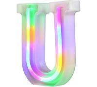 Nordstylee Luci a LED illuminate, lettere al neon per parete, per festa di compleanno, Natale, decorazione di nozze, lettere colorate (U)