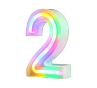 Nordstylee Luci a LED illuminate, lettere al neon per parete, per festa di compleanno, Natale, decorazione di nozze, numeri colorate (2)
